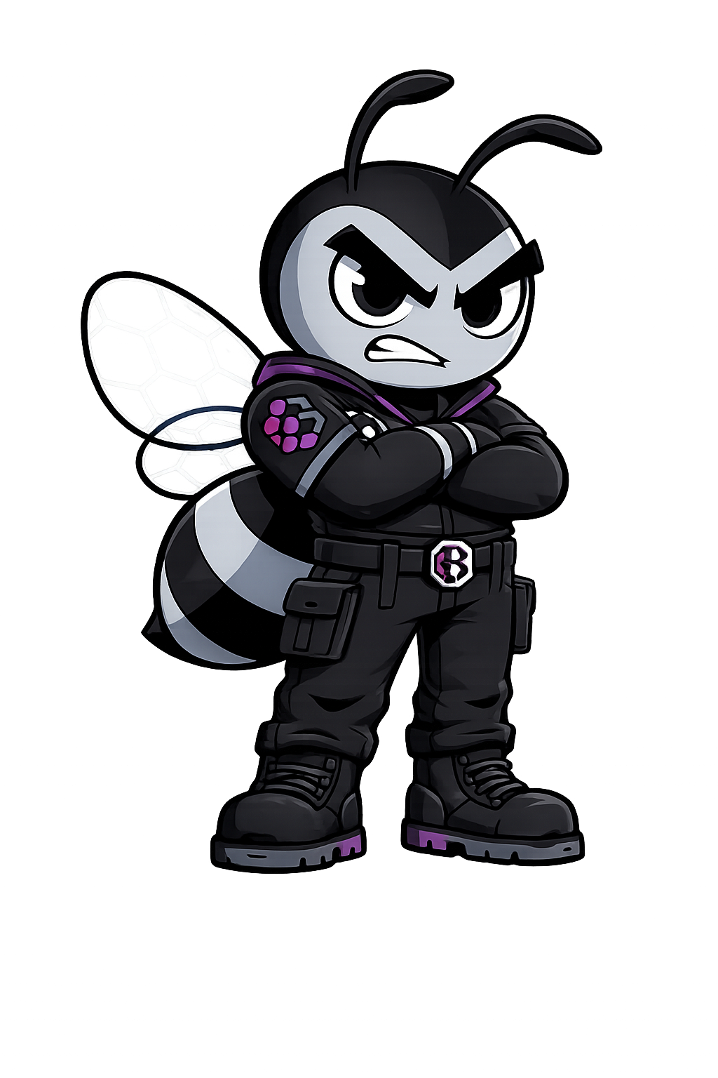 Close-up of Brix, the Bee Builds mascot